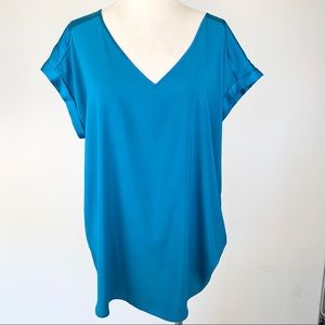 Express Blue Teal V Neck Blouse